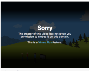 Facebook will not play vimeo video