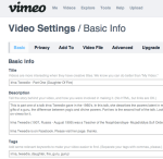 Video Settings / Basic Info